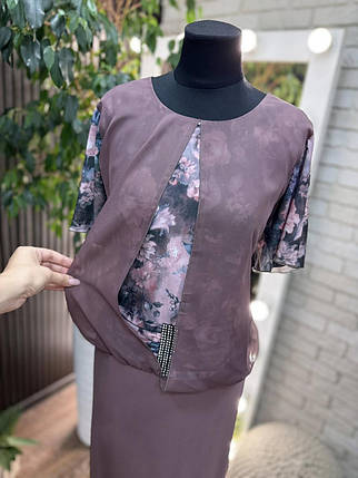 Стильна жіноча сукня, тканина "Масло" розмір 52, фото 2