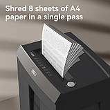 Шредер. Знищувач документів Deli T098 8арк., 1х5мм, 30літр. Секретність - Р7 (T098), фото 4