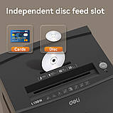 Шредер. Знищувач документів Deli T098 8арк., 1х5мм, 30літр. Секретність - Р7 (T098), фото 5