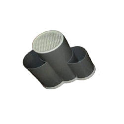 Підставка для ножів і столових приборів Stenson універсальна потрійна 11*22 см Сіра