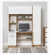 Мультифункціональний навчальний стіл з полицями та шафою СЛТ - 8, колір Дуб артізан + Білий