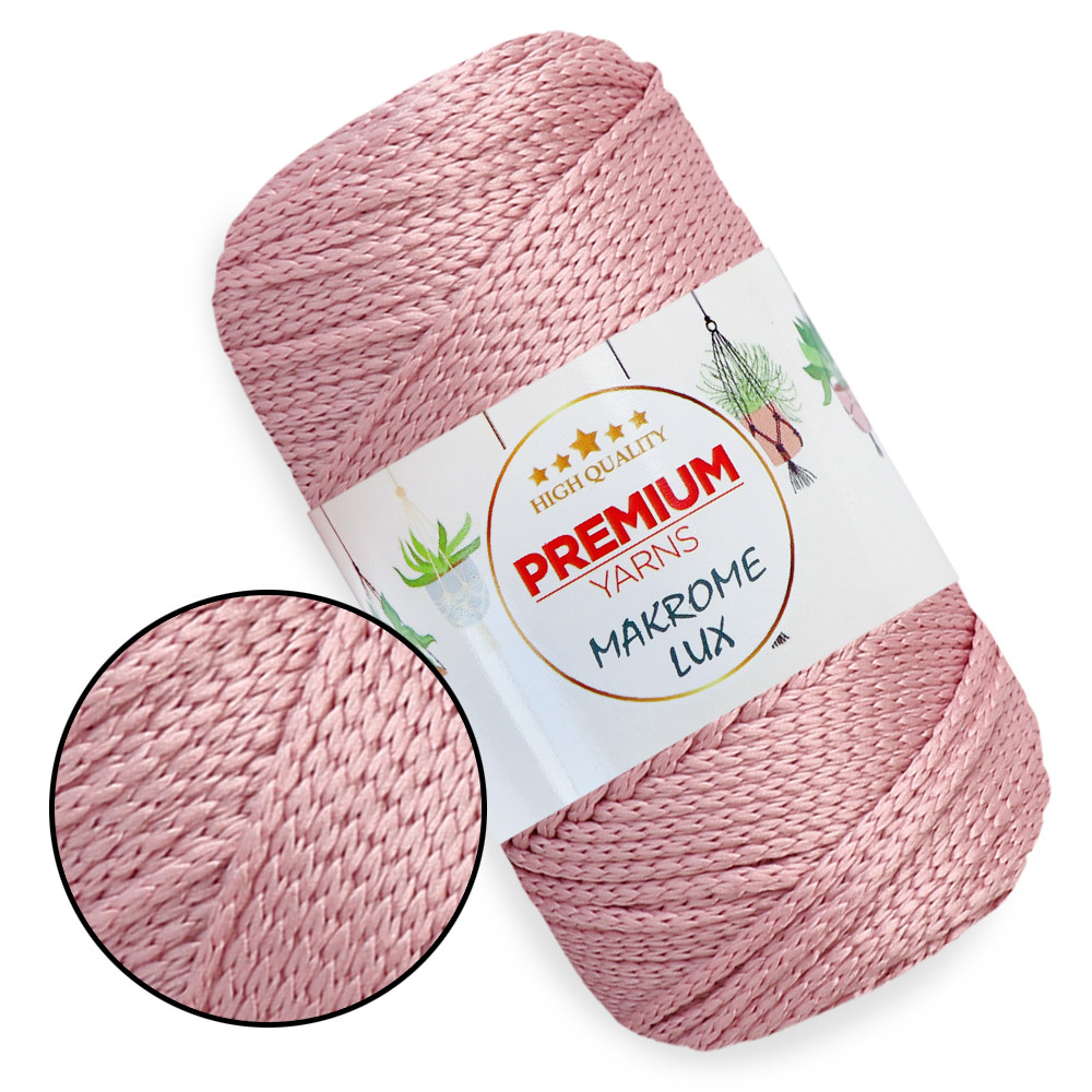 Шнур поліестеровий 2 мм, Premium Yarn Makrome Lux, Троянда No842, фото 1