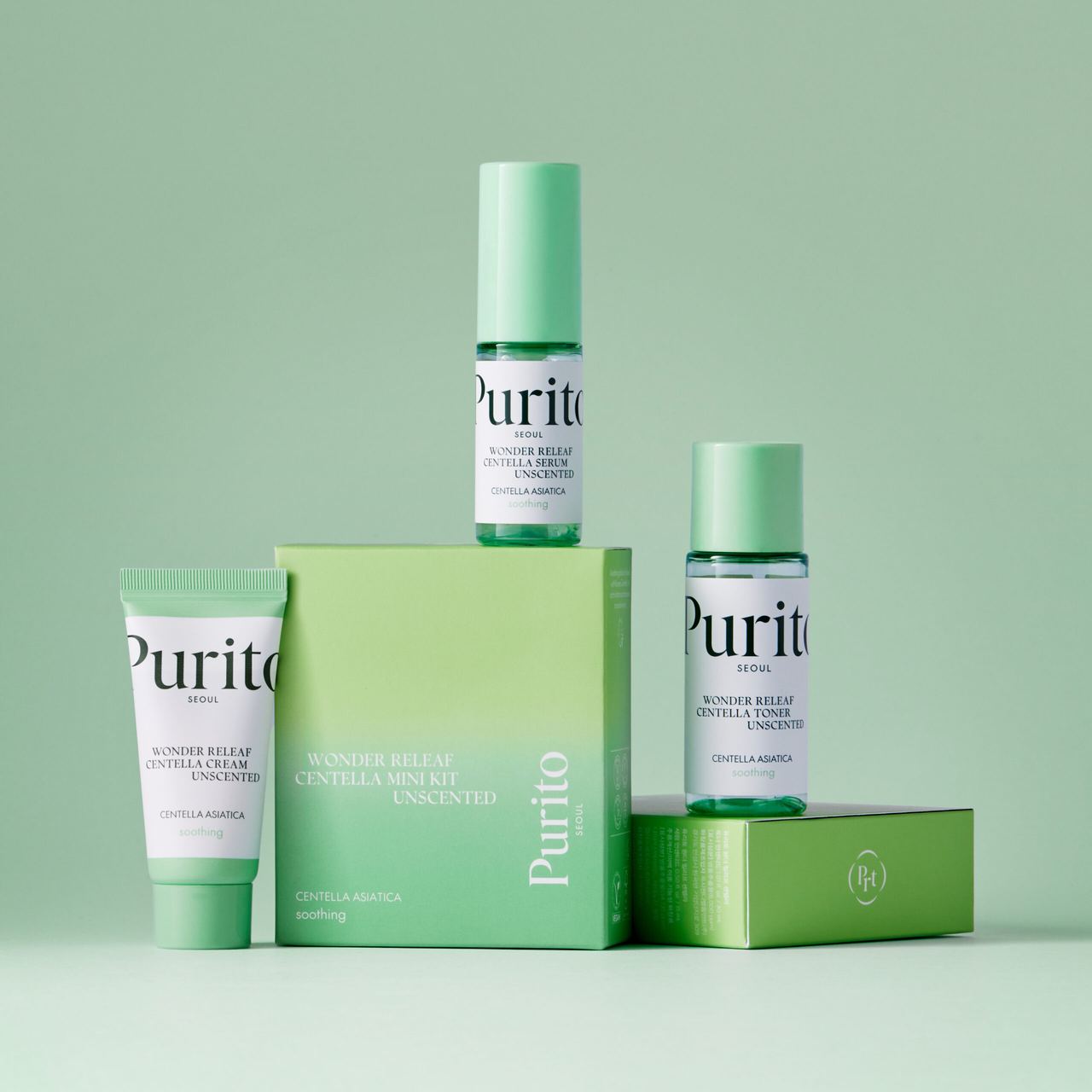 Набір з центеллою без ефірних масел Purito Seoul Wonder Releaf Centella Mini Kit Unscented, фото 1