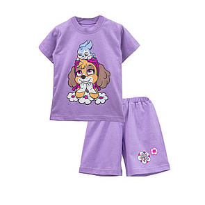 Літній комплект для дівчинки Собачка футболка та шорти кулір