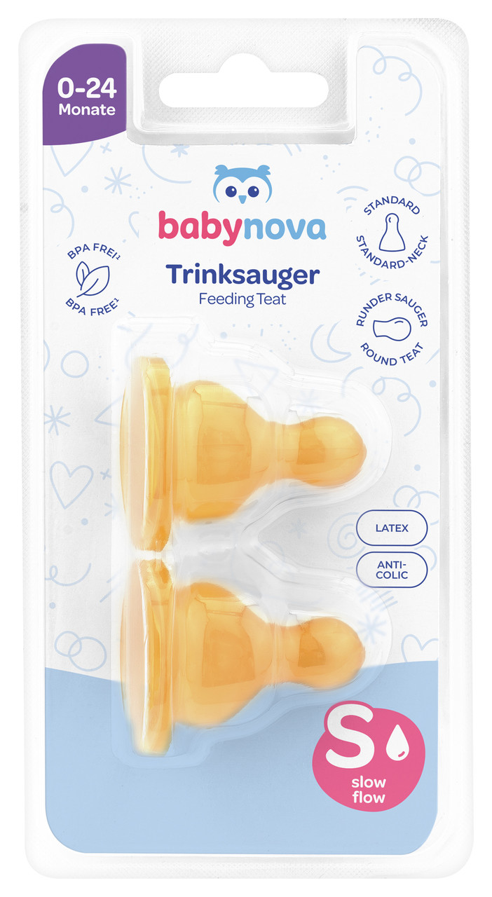 Соска кругла для чаю латексна Baby-Nova, 2шт., фото 1