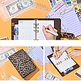 Блокнот-планер для грошей формат А6, планер бюджету та зберігання фінансів, органайзер леопардовий, фото 6