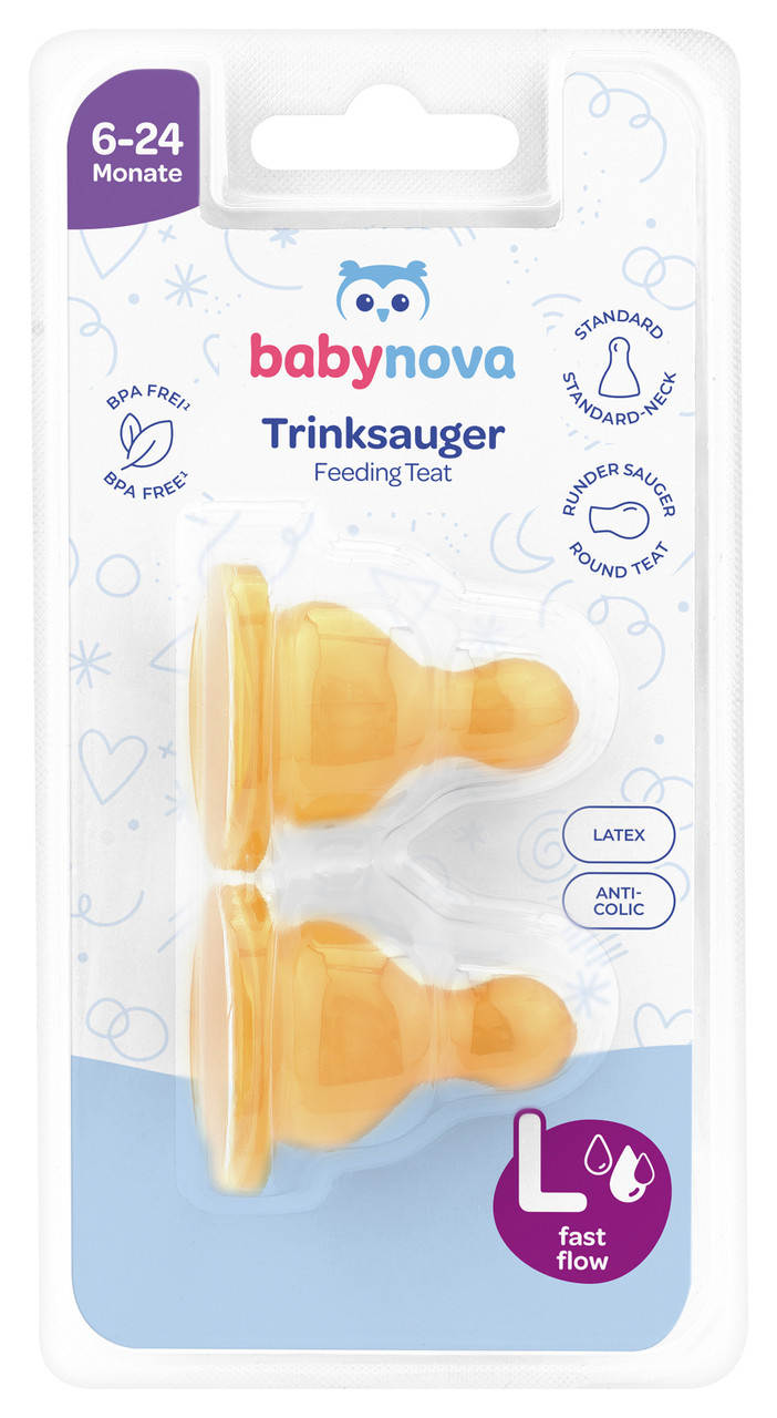 Соска кругла для каші латексна Baby-Nova, 2шт., фото 1