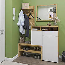 Компактний передпокій дуб артизан/білий Селін Сокме