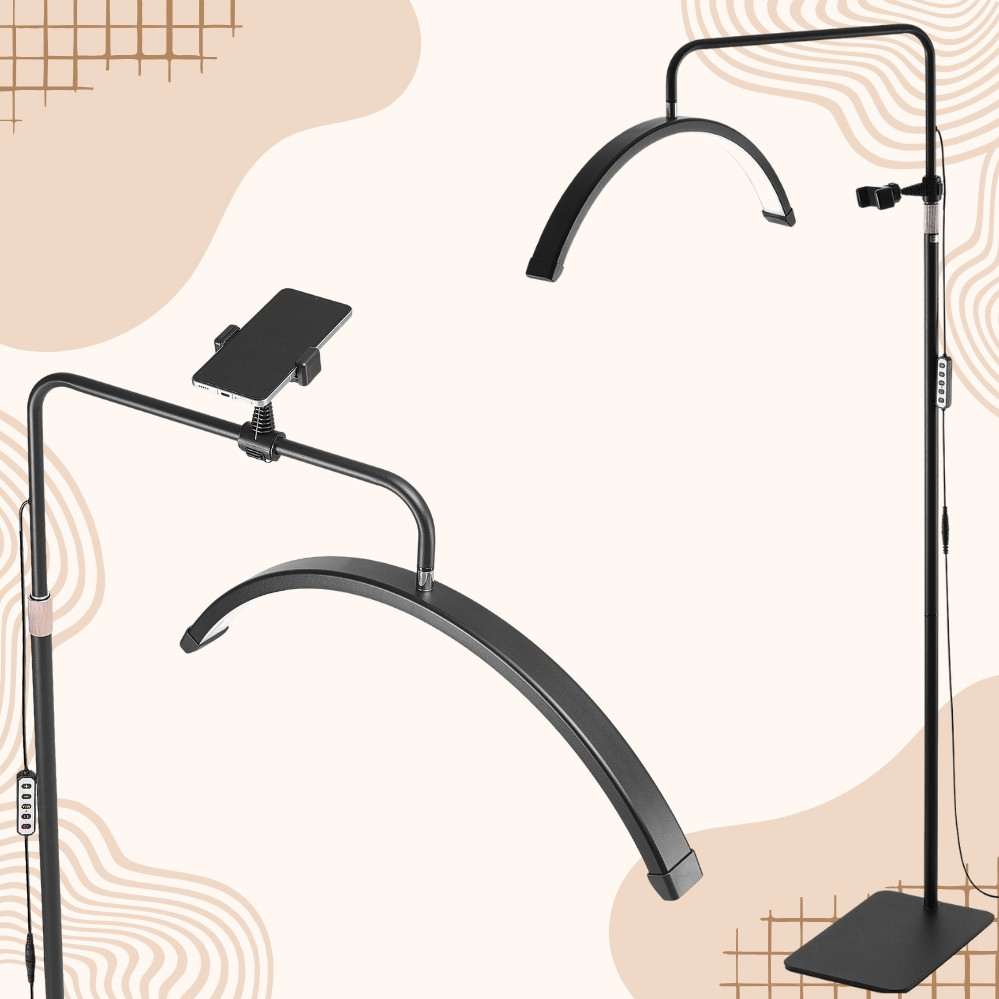 Безтіньова LED лампа дуга 70см Smart Moon Light HD-M8X Лампа на штативі для тату брів косметології, фото 1