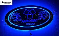 Led RGB дзеркало у спальник для вантажівки з логотипом Scania і написом "Агромат"