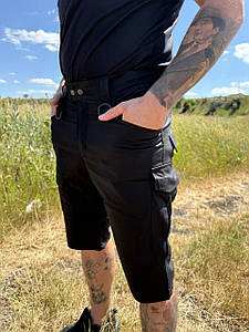 Шорти тактичні, стрейч rip-stoр, 59% бавовна, чорний
