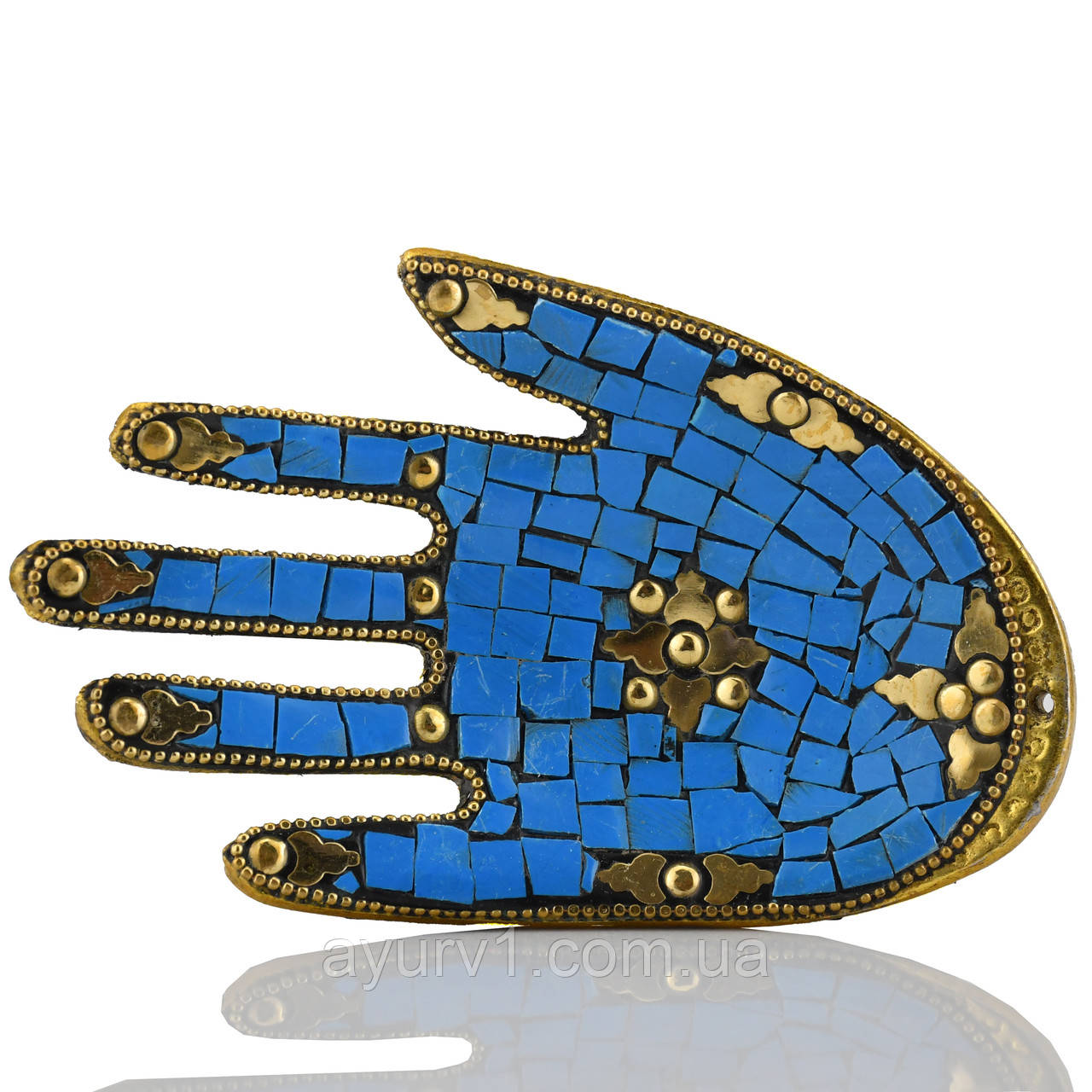 Підставка для ароматичних паличок "Долоня" (Індія) Синього кольору