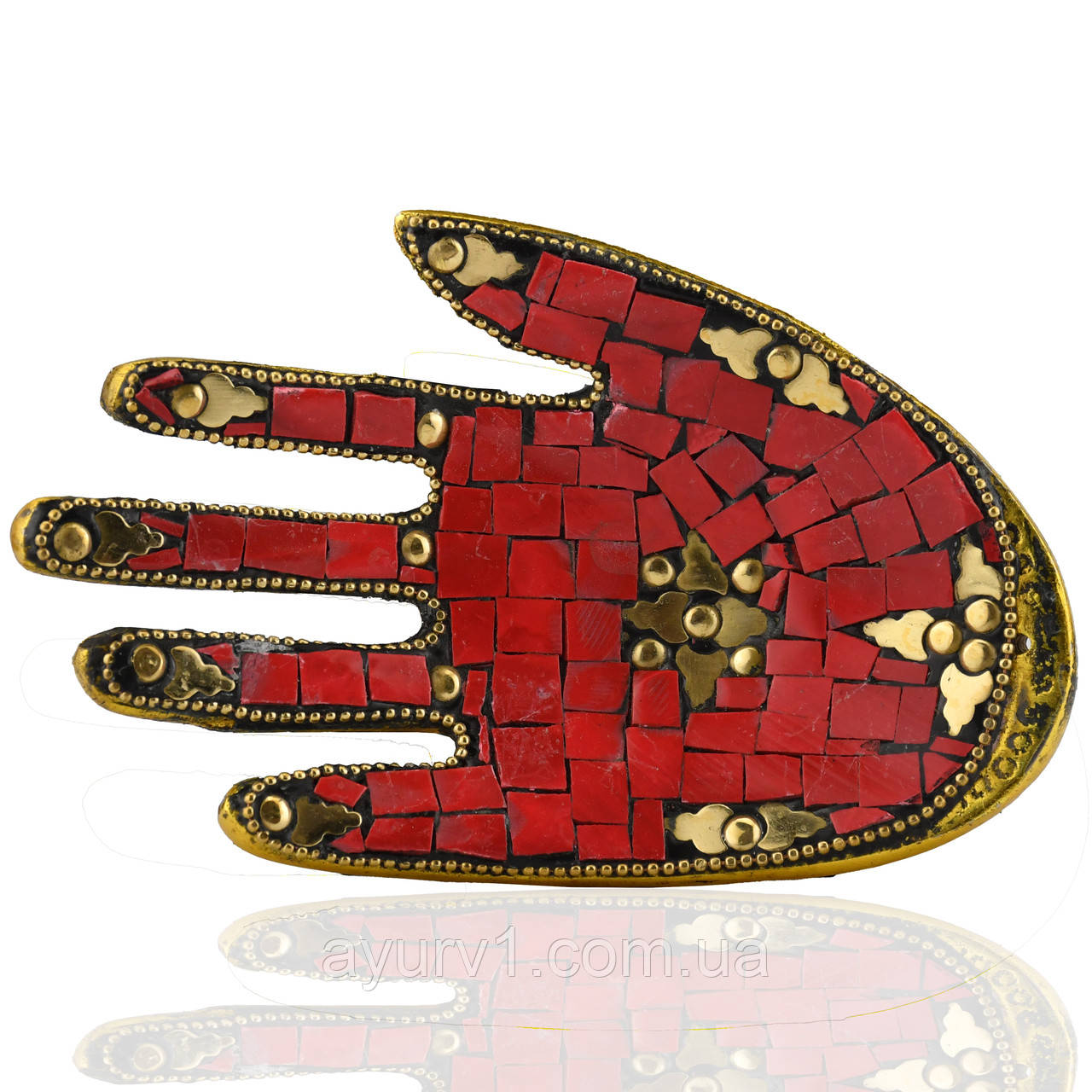 Підставка для ароматичних паличок “Долоня” (Індія)  Червона