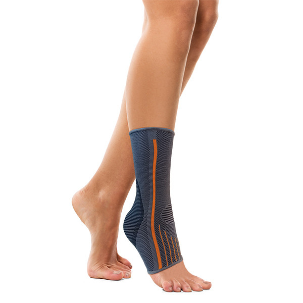 Бандаж для гомілковостопного суглоба компресійний Toros-Group, Тип 409-P (сіро-помаранчевий), фото 1