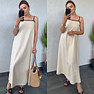 Сарафан жіночий ЛІТНІЙ ЛЬОН ЧОРНИЙ/БЕЖЕВИЙ р.42-52 HARISMA 508, фото 5