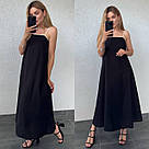 Сарафан жіночий ЛІТНІЙ ЛЬОН ЧОРНИЙ/БЕЖЕВИЙ р.42-52 HARISMA 508, фото 3