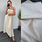 Сарафан жіночий ЛІТНІЙ ЛЬОН ЧОРНИЙ/БЕЖЕВИЙ р.42-52 HARISMA 508, фото 6