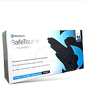 Перчатки нитриловые Medicom SafeTouch Premium Black, черные, размер M 5г, 100 шт/уп
