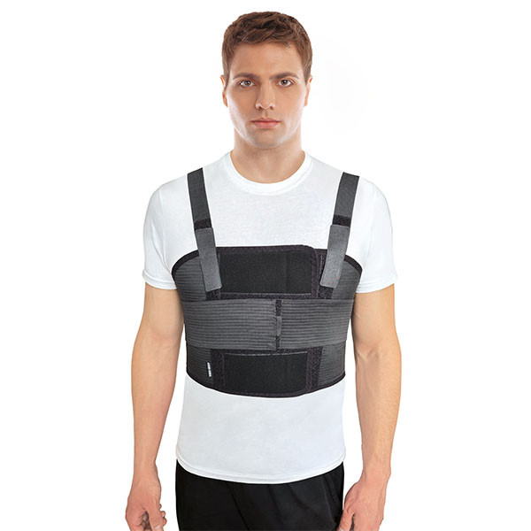 Бандаж для фіксації грудної клітки чоловічий "Люкс" Toros-Group, тип 155ч-А (чорний), фото 1