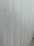 Тюль на бамбуковій основі з красивою вишивкою. Колір: білий, фото 6