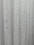 Тюль на бамбуковій основі з красивою вишивкою. Колір: білий, фото 7