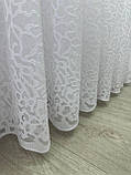 Тюль на бамбуковій основі з красивою вишивкою. Колір: білий, фото 8