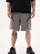 Шорти з кишенями на блискавках "Данфу", сірого кольору, від бренду ТУР