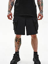 Карго шорти зі стрейч нейлону "Дефендер", чорний