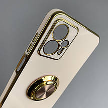 Чохол для Motorola G13 глянцевий чохол з кільцем тримачем на телефон моторола г13 пудровий l7h, фото 3