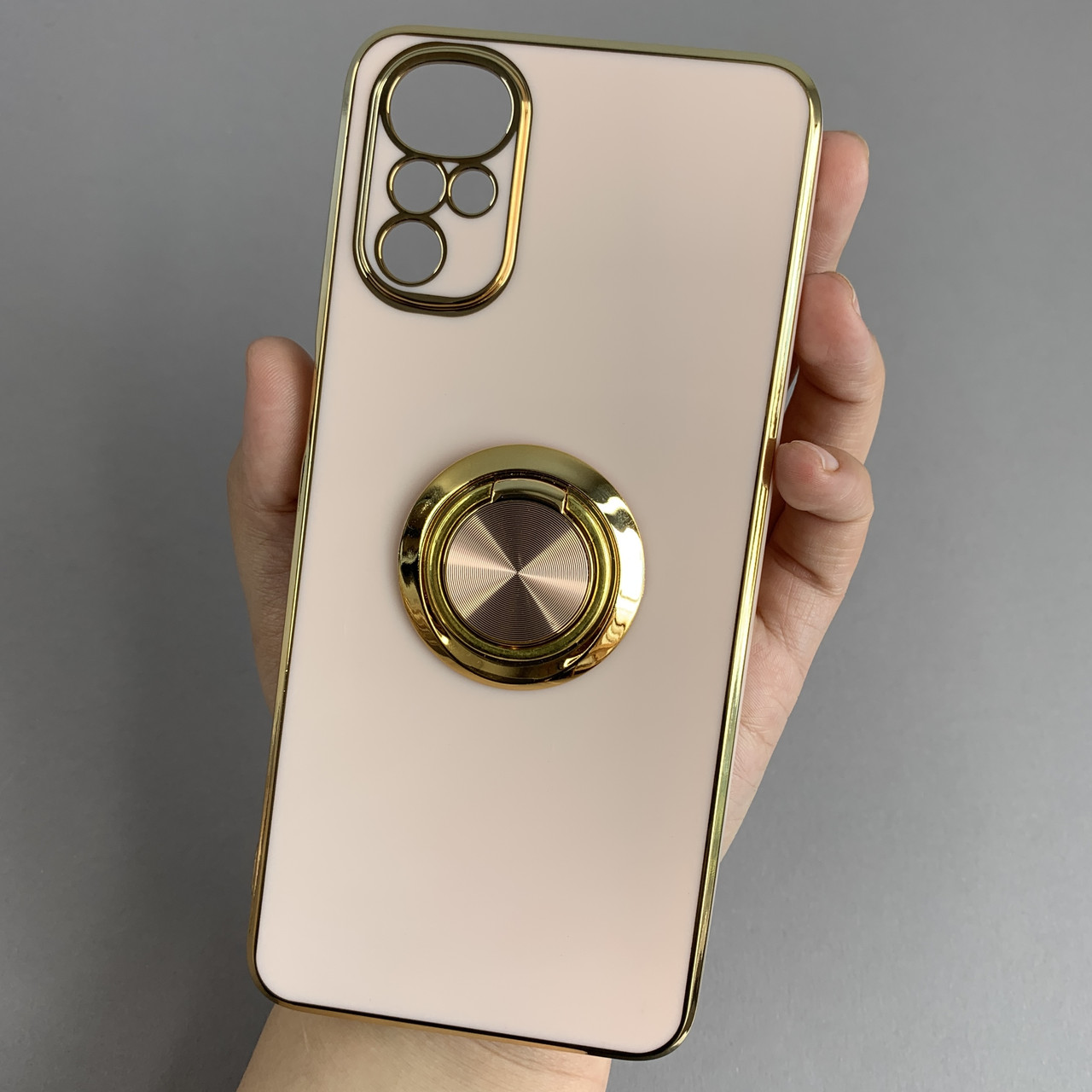 Чохол для Motorola G22 глянцевий чохол з кільцем тримачем на телефон моторола г22 пудровий l7h