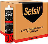 Герметик силіконовий Selsil  Multi Purpose Silicone прозорий універсальний водостійкий 03 280ml, фото 6