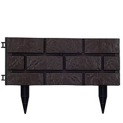 Садова огорожа пластикова Кам"яна 44.5*17.5*2.5см коричнева МM2184-25 ММ Пласт