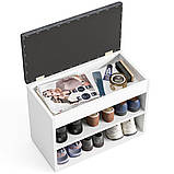 Тумба під взуття м'яка ТО-60 Компаніт Білий (Німфея альба структура) (60х32х49 см), фото 3