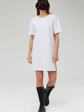 Сукня-футболка подовженного крою зі стрейч куліру "Ронін", білий