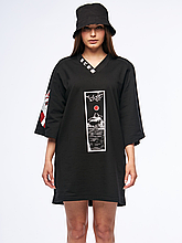 Сукня-футболка з подовженим оверсайз кроєм "SW-2414"