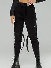 Чоловічі завужені штани карго ТУР (джоггери) з лямками чорні XS, S, M, L, XL, XXL XL