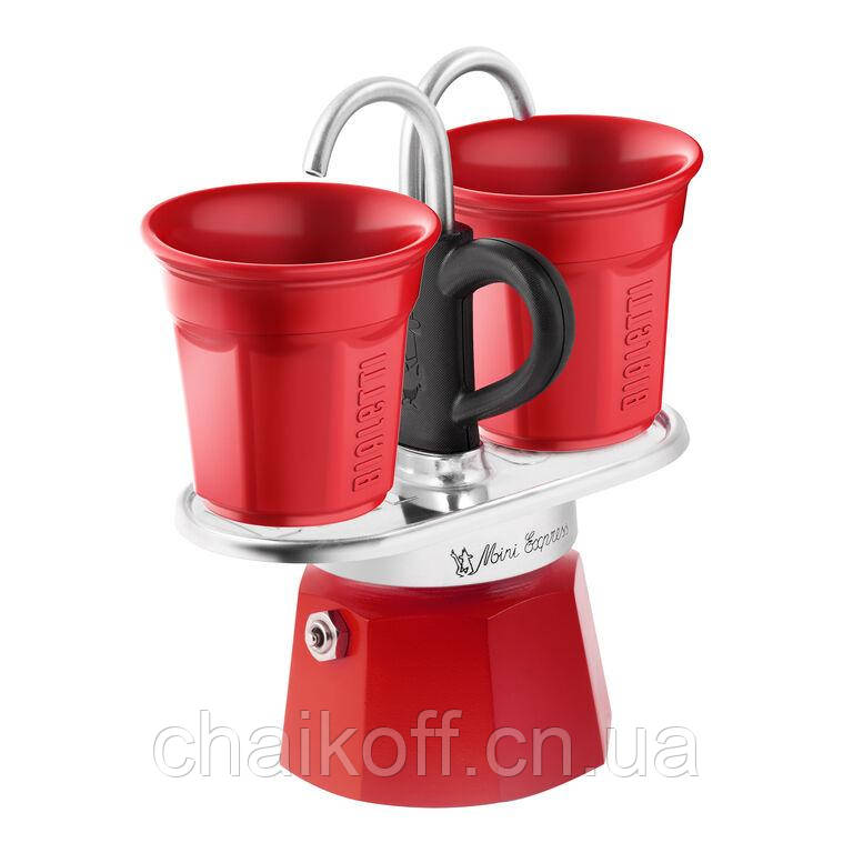 Гейзерна кавоварка Bialetti Mini Express Rossa на 2 чашки (100 мл), фото 1