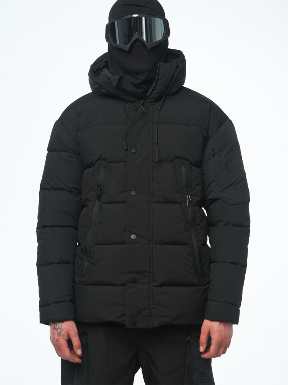 Зимовий пуховик з плащівки "Домару", чорний, фото 1