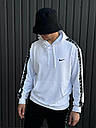 Худі чоловіче біле з лампасом Nike весна осінь розмір XS, S, M, L, XL, фото 2