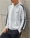 Худі чоловіче біле з лампасом Nike весна осінь розмір XS, S, M, L, XL, фото 3