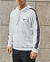 Худі чоловіче біле з лампасом Nike весна осінь розмір XS, S, M, L, XL, фото 4
