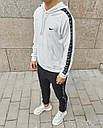 Худі чоловіче біле з лампасом Nike весна осінь розмір XS, S, M, L, XL, фото 5