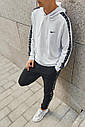 Худі чоловіче біле з лампасом Nike весна осінь розмір XS, S, M, L, XL, фото 6