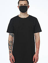 Футболка подовженого крою із стрейч куліра Ронін чорний ХS, S, M, L, XL