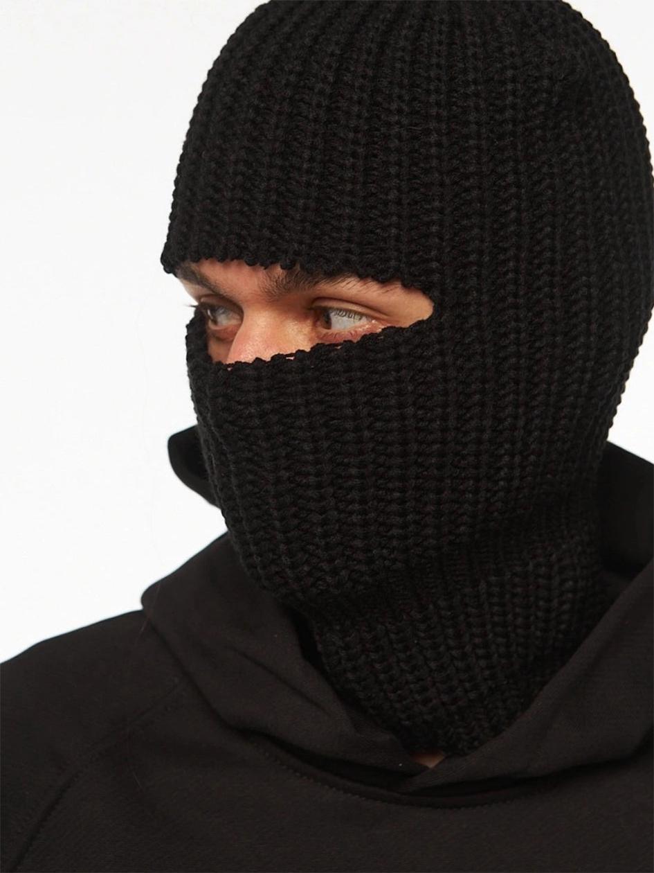 В'язана балаклава з бавовни чорний, фото 1