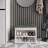 Тумба під взуття м'яка ТО-60 Компаніт Білий (Німфея альба структура) (60х32х49 см), фото 4