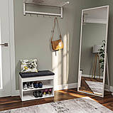 Тумба під взуття м'яка ТО-60 Компаніт Білий (Німфея альба структура) (60х32х49 см), фото 5