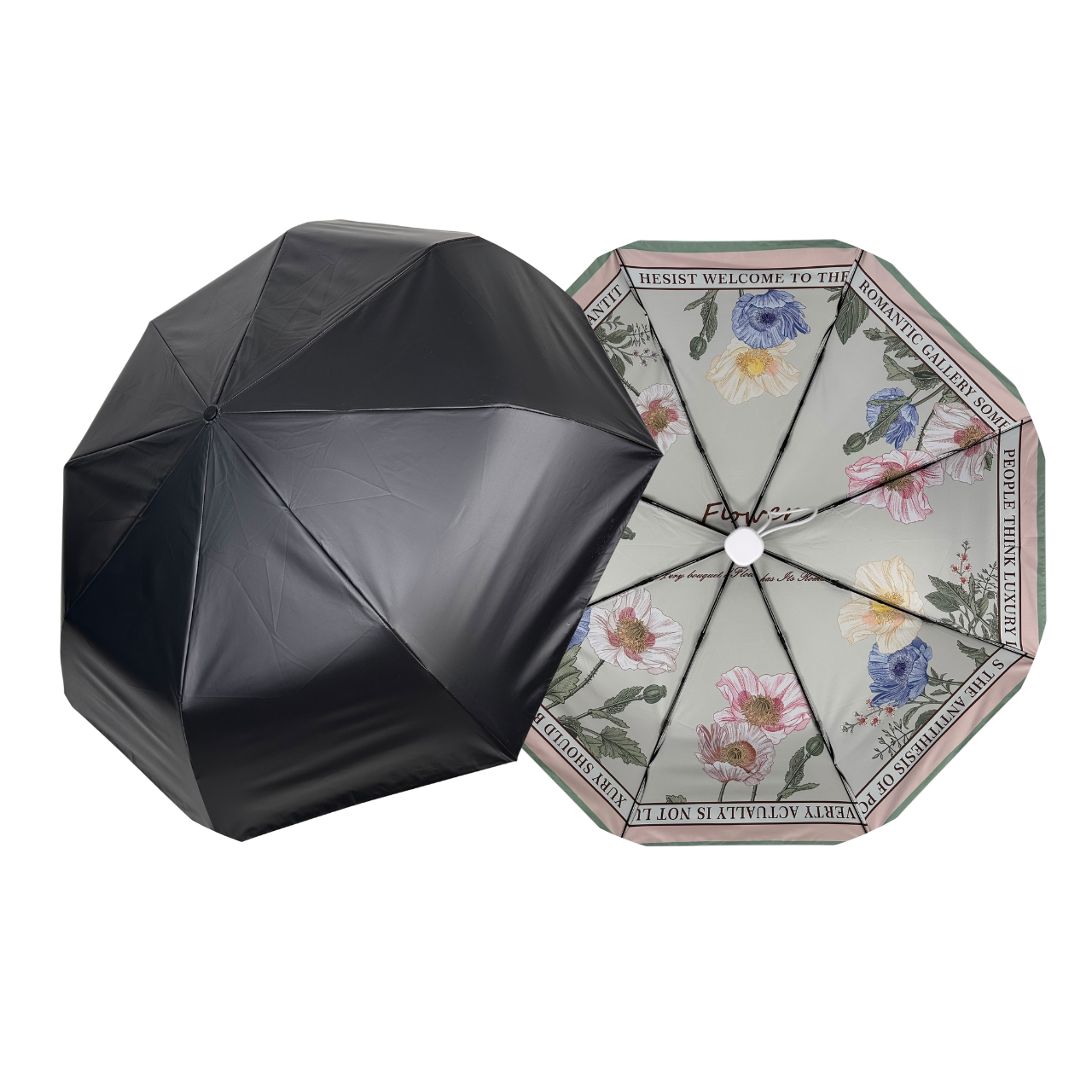 Автоматична парасолька на 8 спиць Feeling Rain, з кантом кольору хакі, 03523-2