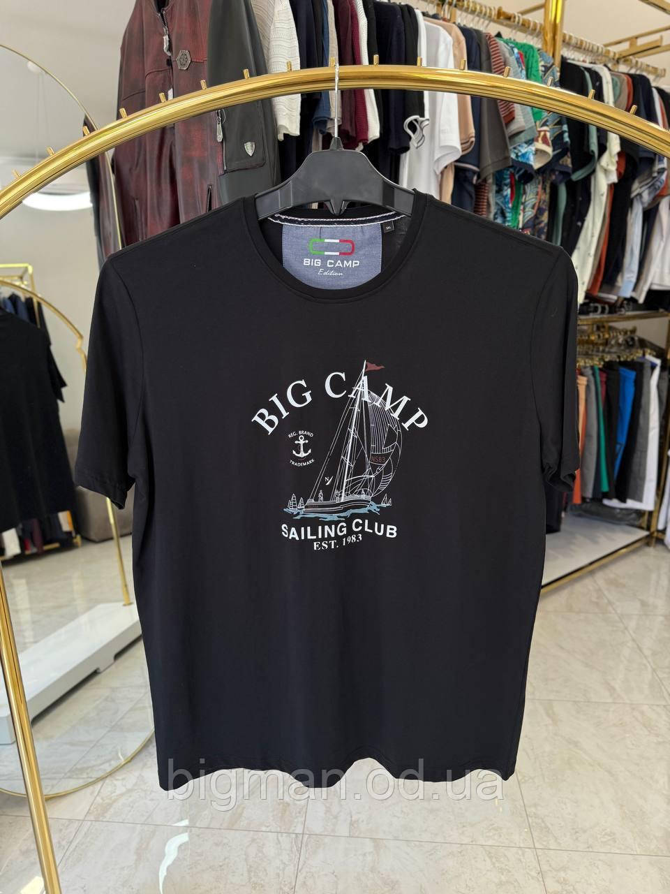 Чоловіча футболка яхта 2605 Туреччина (батал) 3-7XL чорна