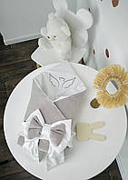 Велюровий конверт для новонароджених, конверт з вишивкою на виписку, демісезонний конверт Angelok-child